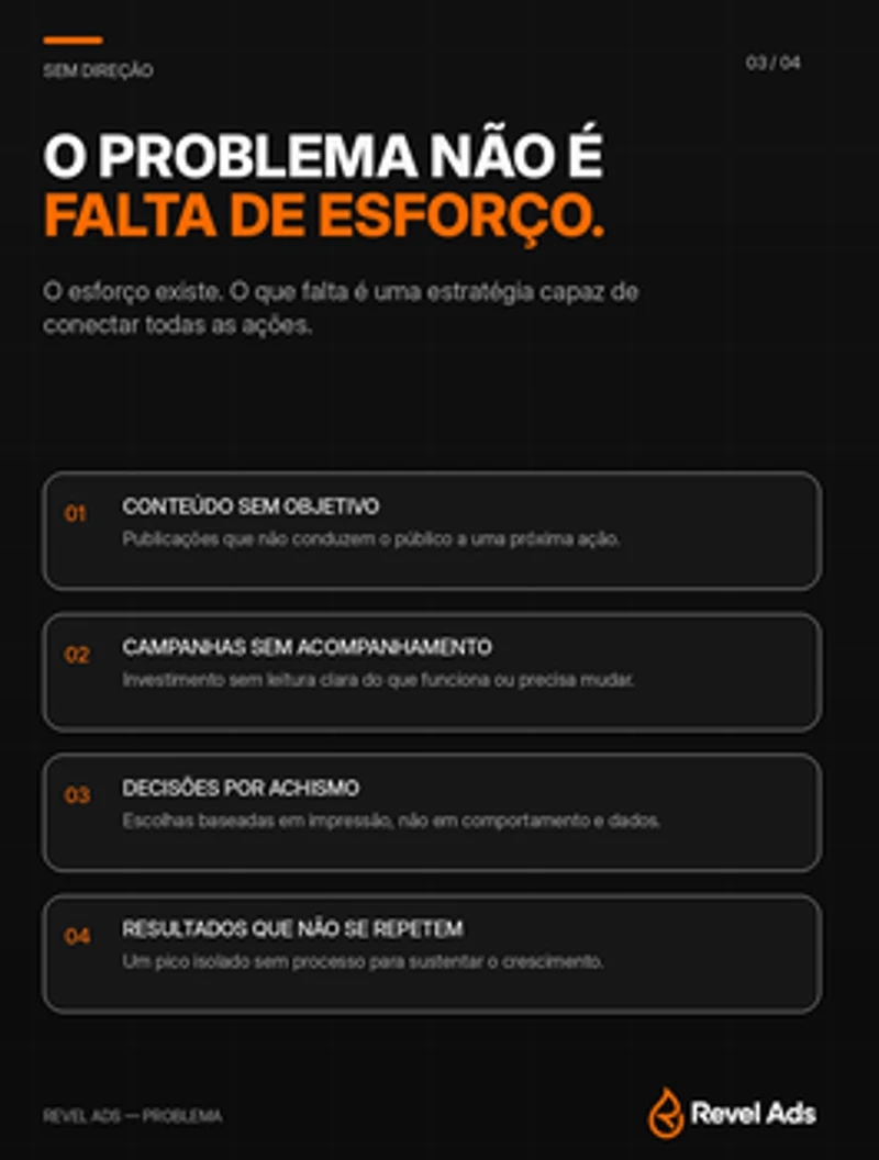 Slide 3: O problema não é falta de esforço