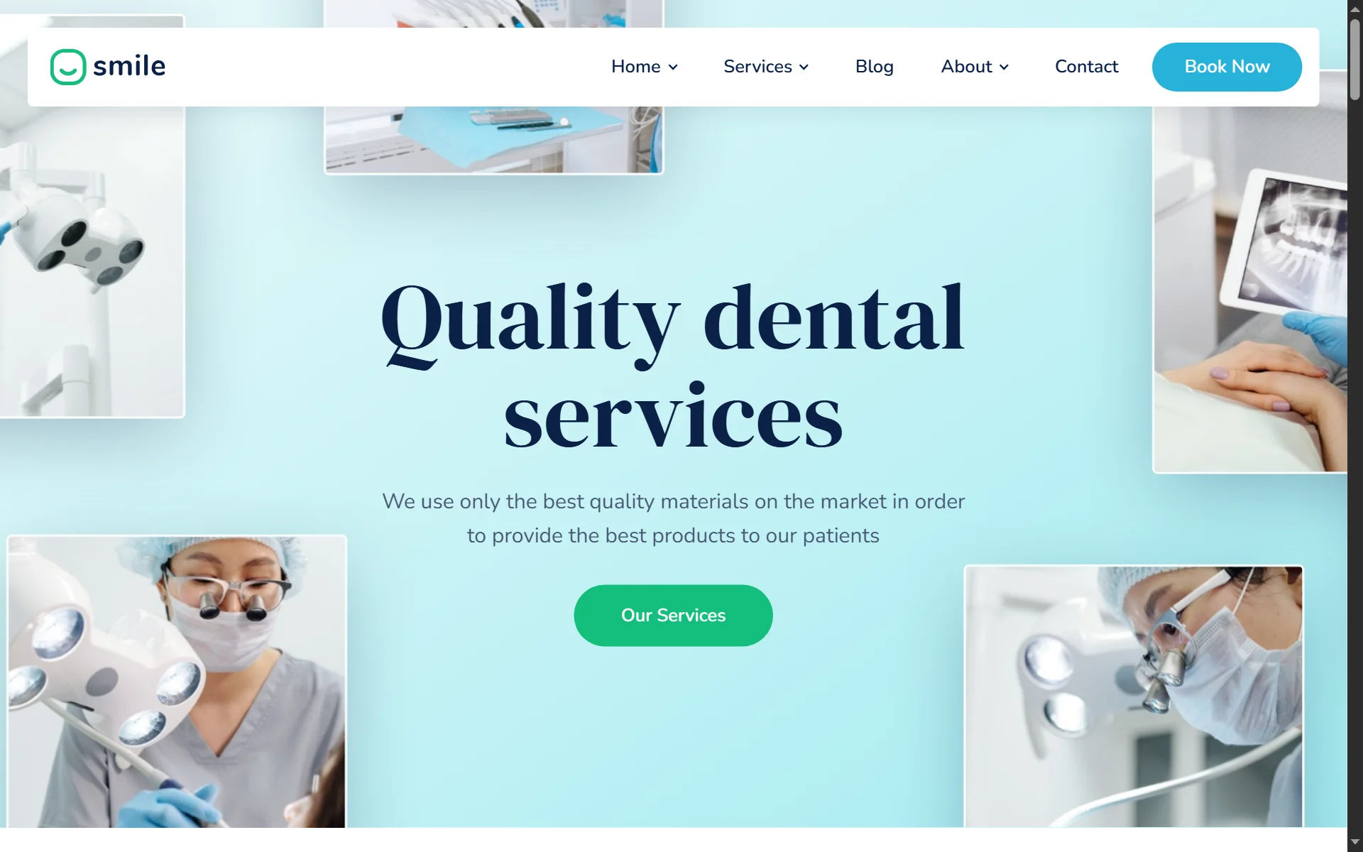 Direção visual para landing page de odontologia digital